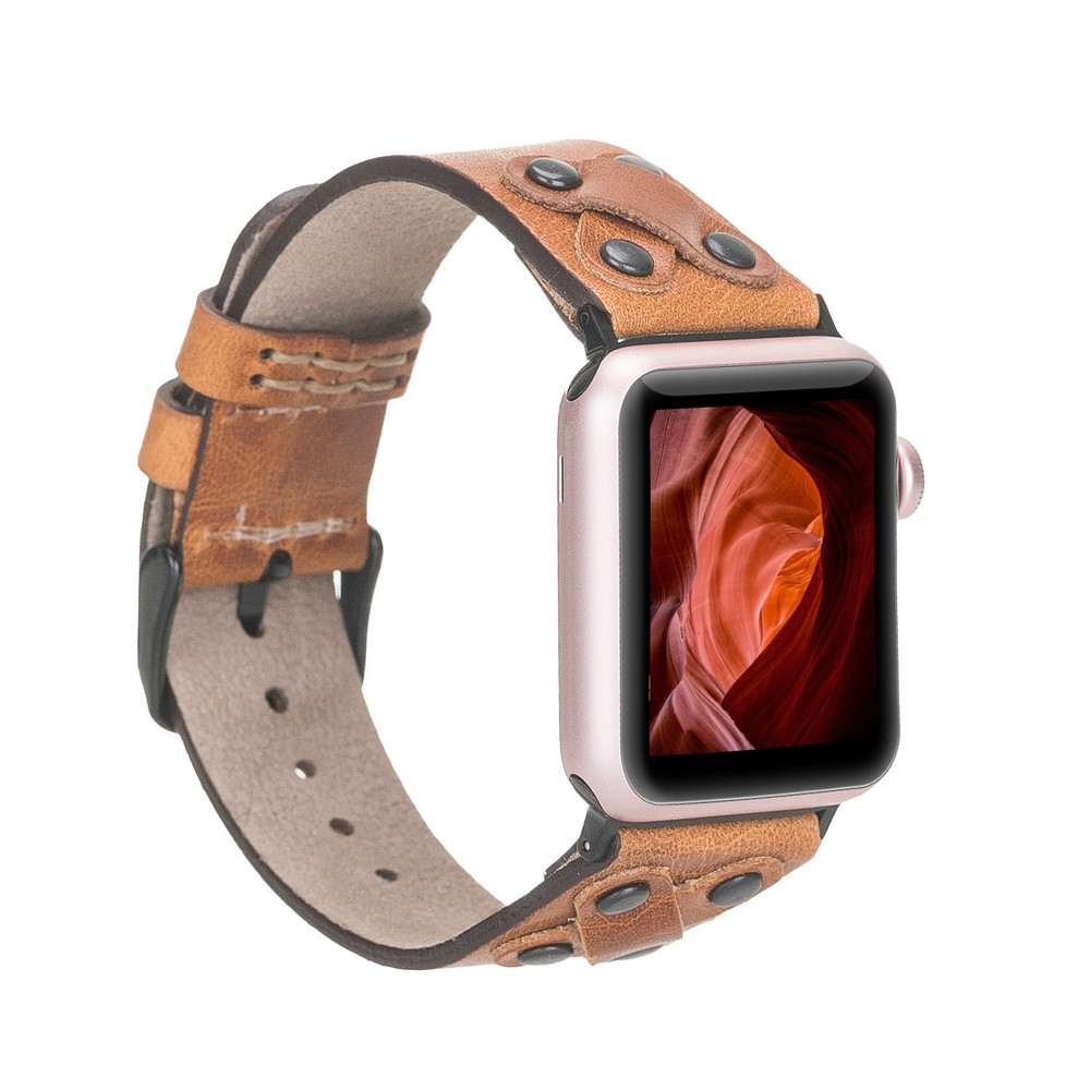 Apple Watch Uyumlu Deri̇ Kordon Cross 42-44-45Mm Bt V18