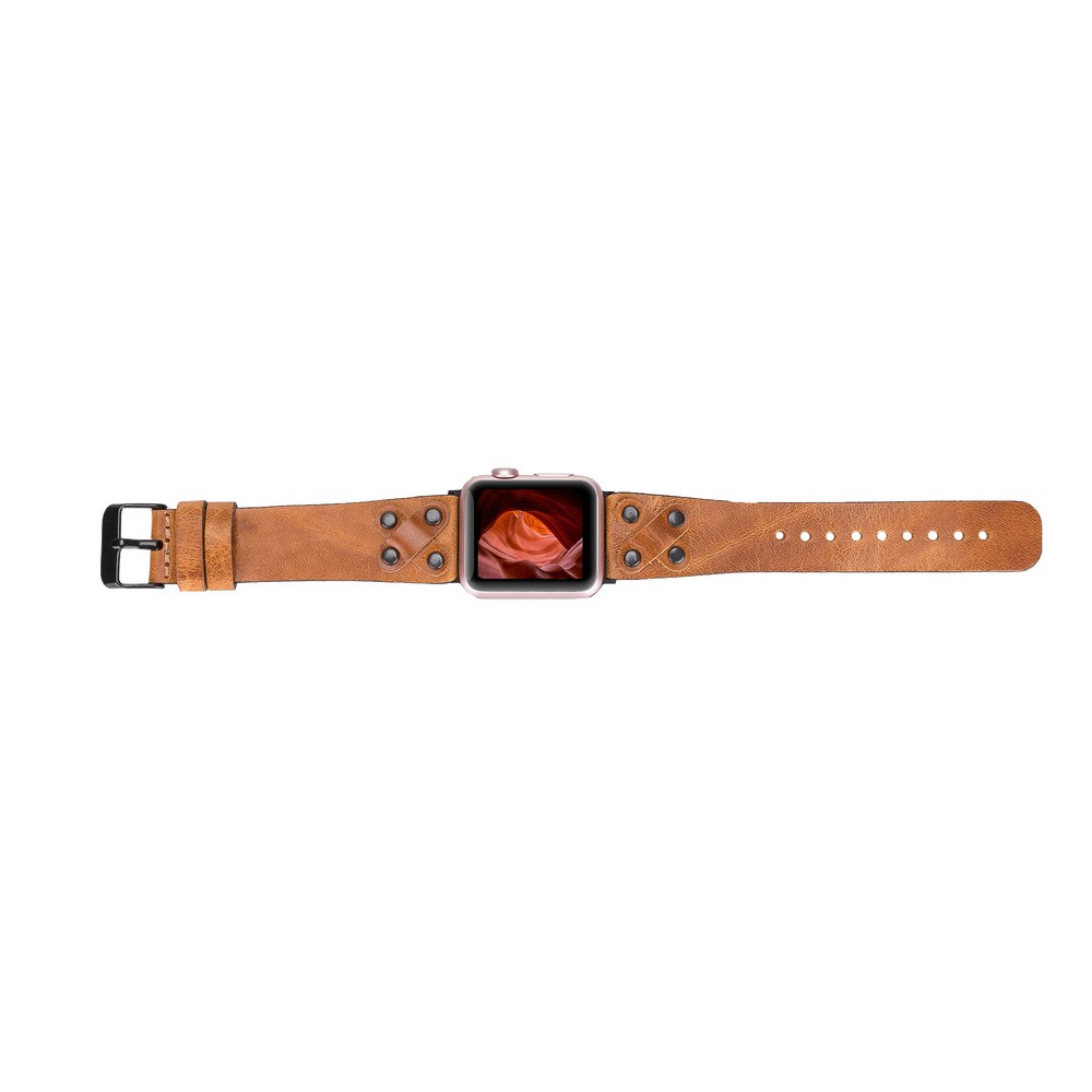 Apple Watch Uyumlu Deri̇ Kordon Cross 42-44-45Mm Bt V18