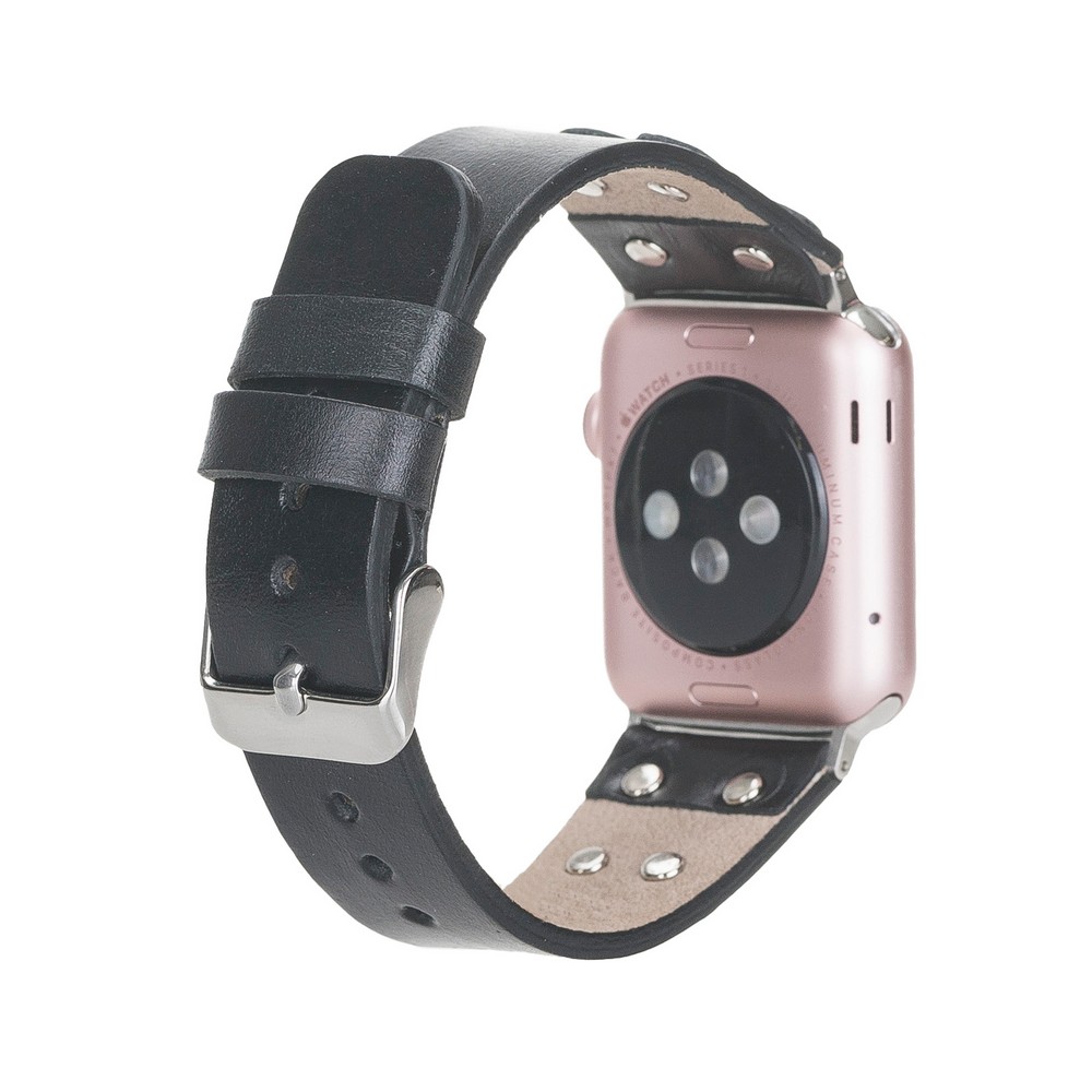 Apple Watch Uyumlu Deri̇ Kordon Cross 42-44-45Mm St Rst1