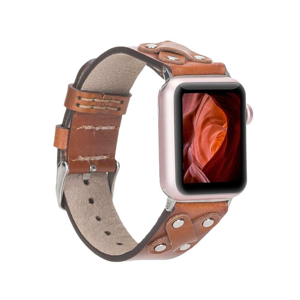 Apple Watch Uyumlu Deri̇ Kordon Cross 42-44-45Mm St Rst2E