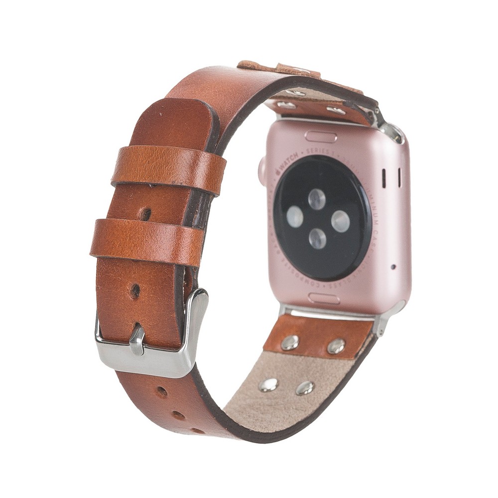 Apple Watch Uyumlu Deri̇ Kordon Cross 42-44-45Mm St Rst2E