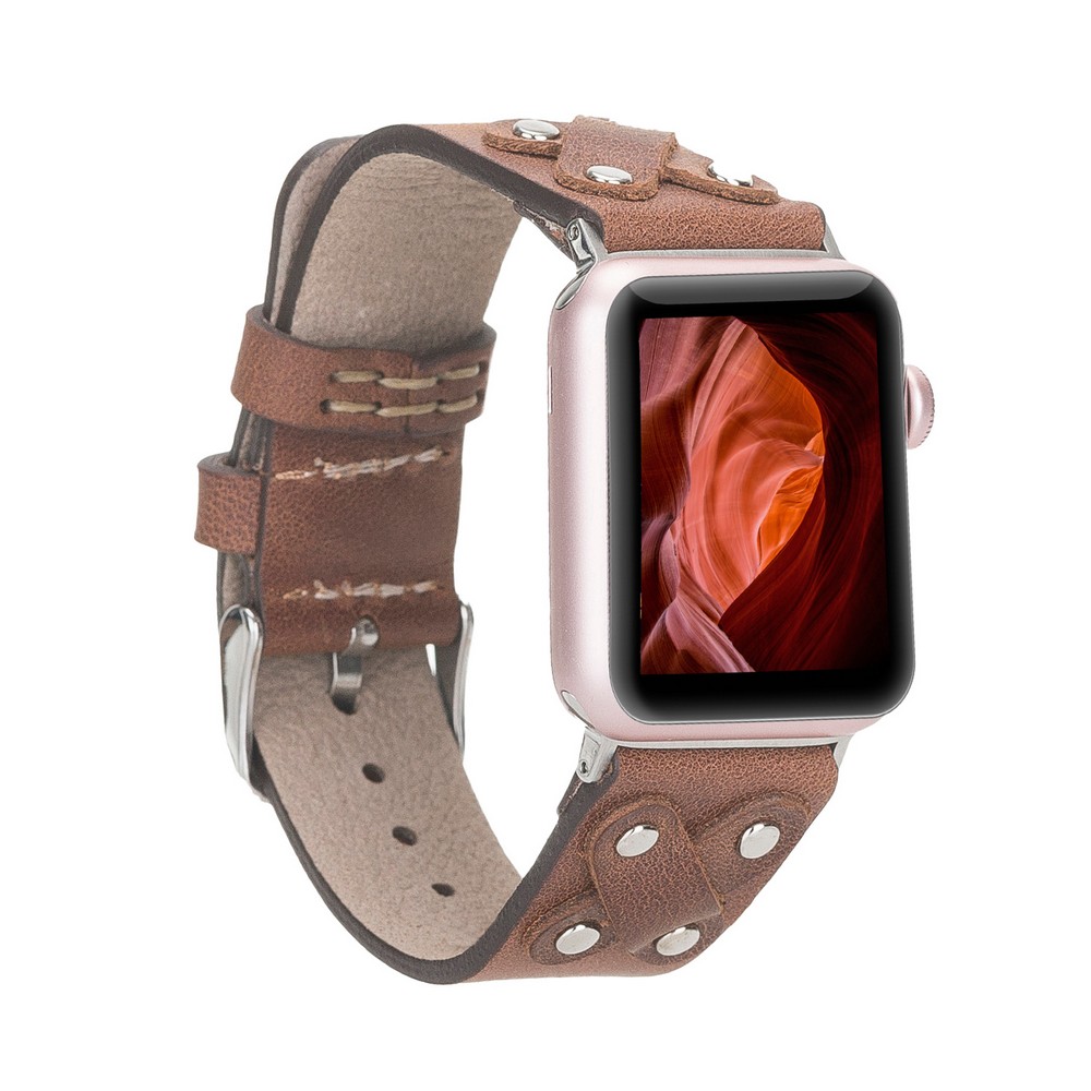 Apple Watch Uyumlu Deri̇ Kordon Cross 42-44-45Mm St Tn02