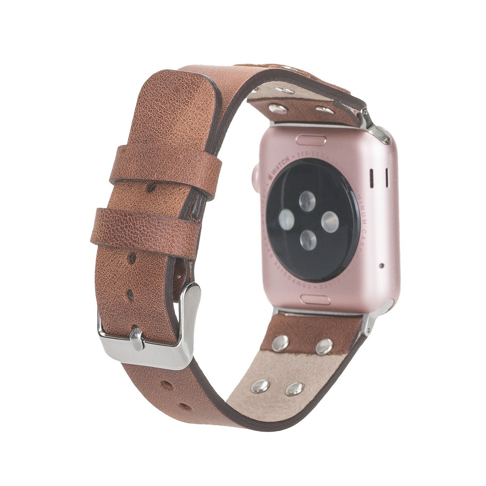 Apple Watch Uyumlu Deri̇ Kordon Cross 42-44-45Mm St Tn02