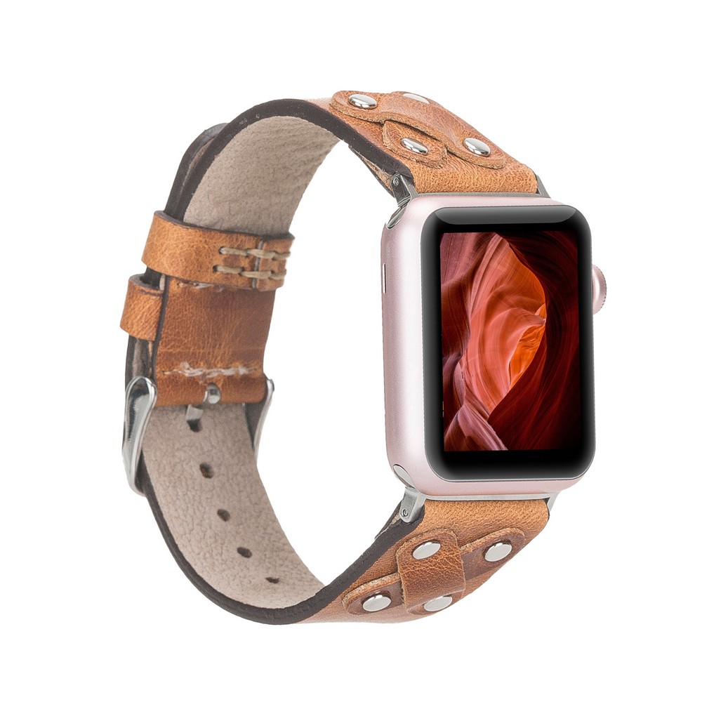 Apple Watch Uyumlu Deri̇ Kordon Cross 42-44-45Mm St V18