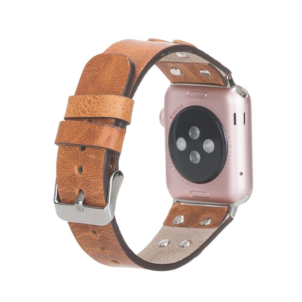 Apple Watch Uyumlu Deri̇ Kordon Cross 42-44-45Mm St V18