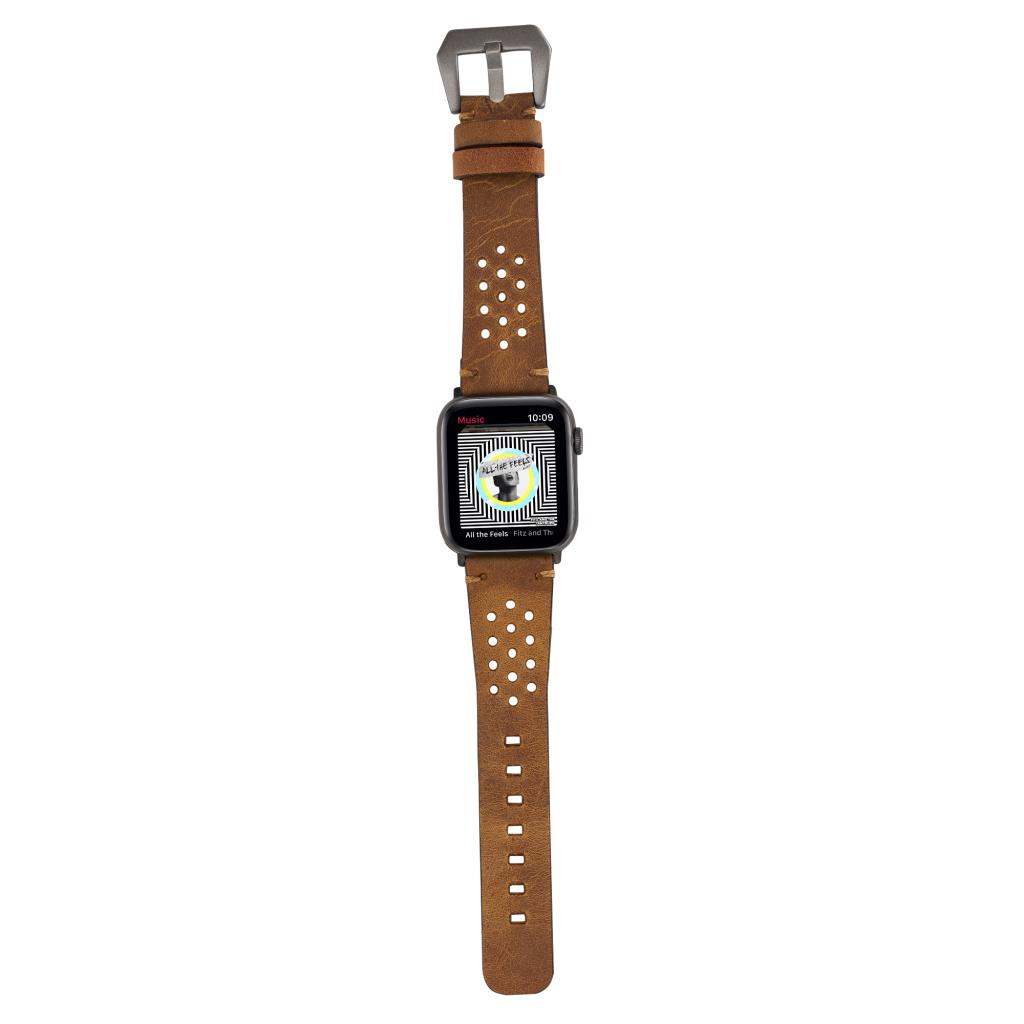 Apple Watch Uyumlu Deri̇ Kordon Vi̇go 42-44-45Mm G19 Taba
