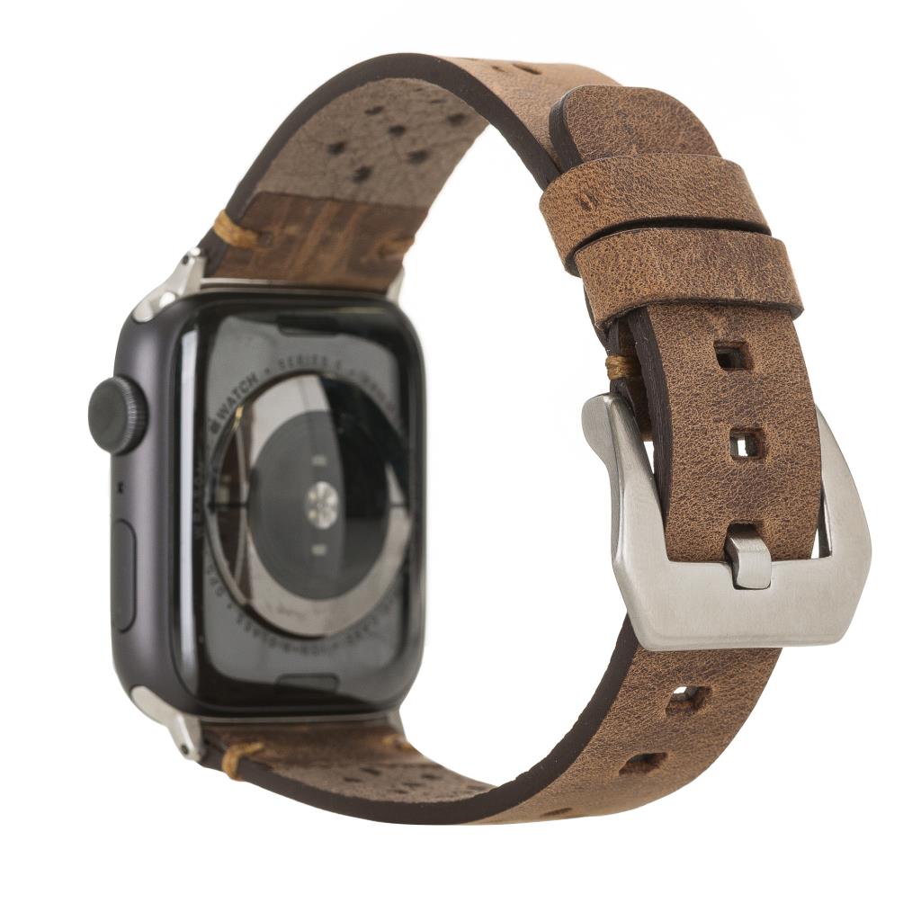 Apple Watch Uyumlu Deri̇ Kordon Vi̇go 42-44-45Mm G2 Kahve