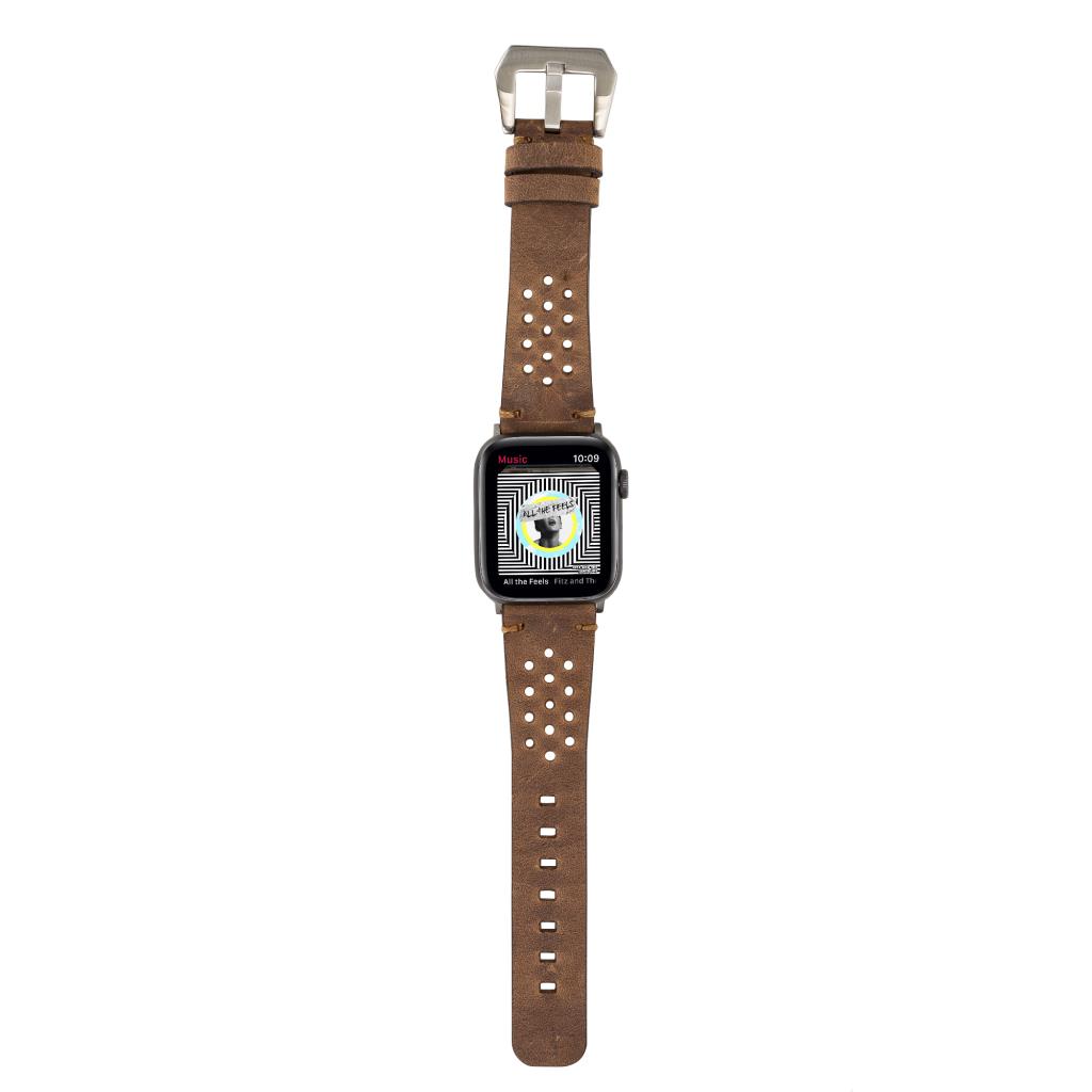Apple Watch Uyumlu Deri̇ Kordon Vi̇go 42-44-45Mm G2 Kahve