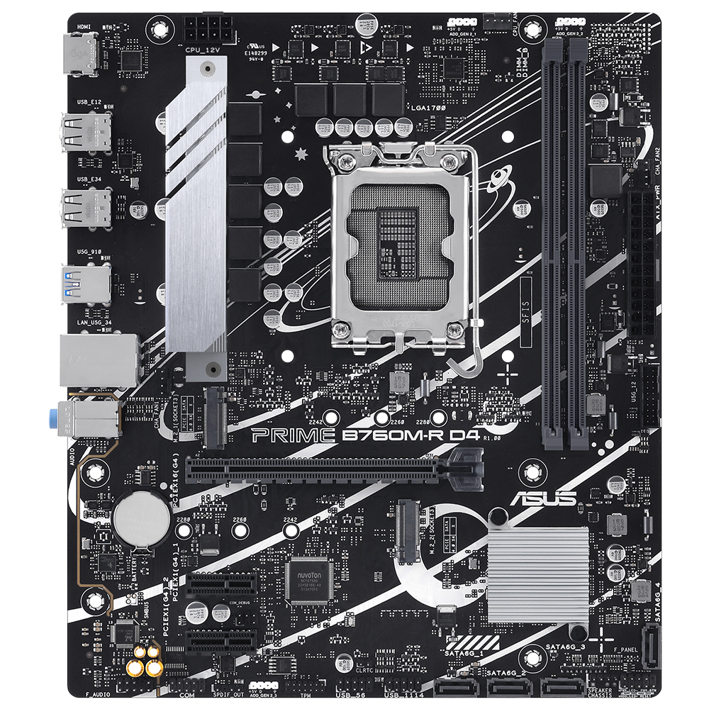 Asus Prıme B760M-R D4 Intel B760 Soket 1700 Ddr4