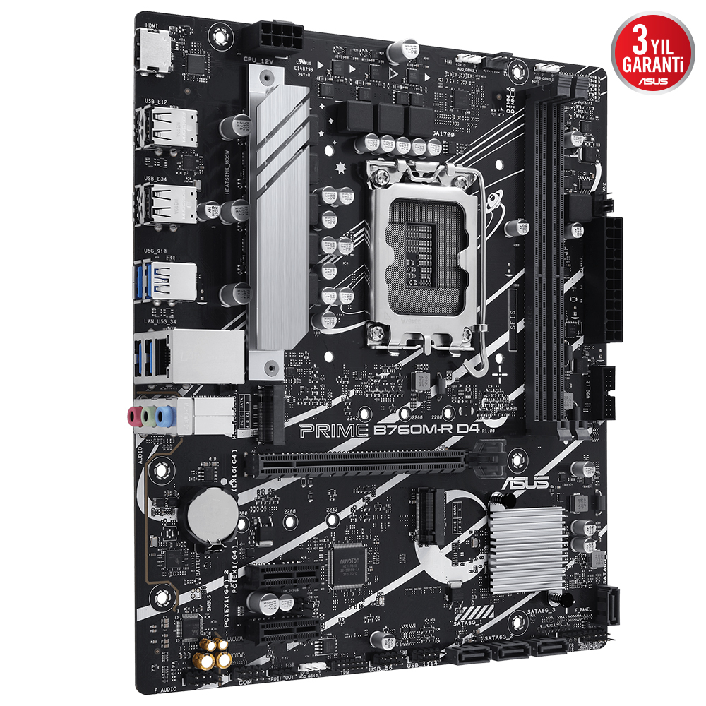 Asus Prıme B760M-R D4 Intel B760 Soket 1700 Ddr4