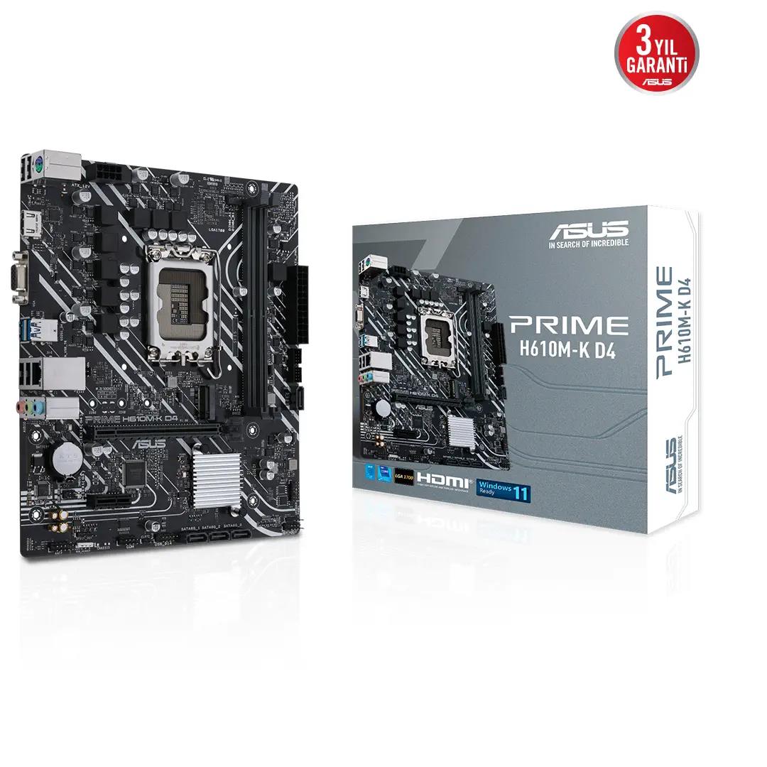 Asus Prıme H610M-K D4 Argb Ddr4 3200Mhz Matx