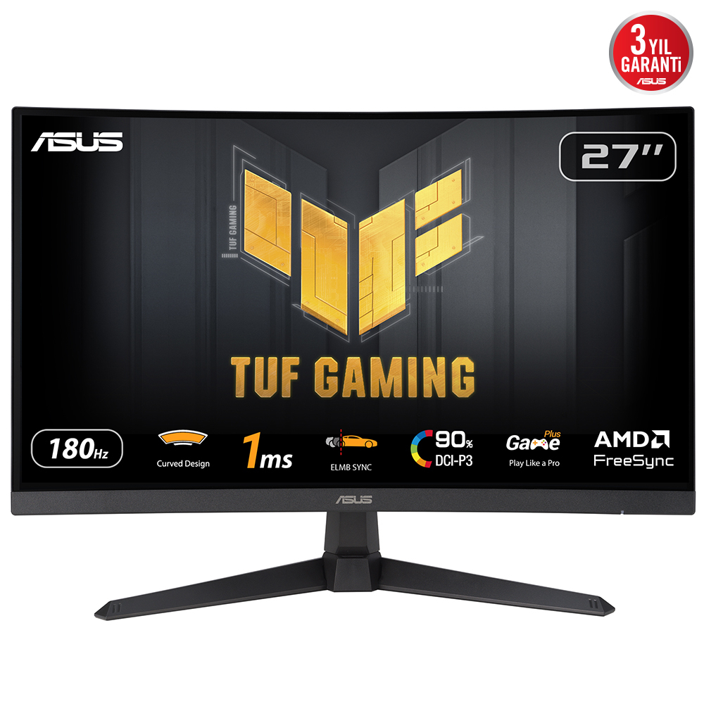 Asus Tuf Gamıng Vg27Vq3B 27&Quot 1Ms 180Hz Curved Va