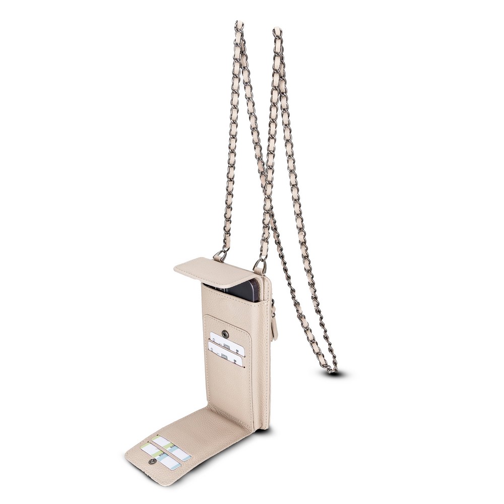 Avji̇n 6.9 İnch Uyumlu Deri̇ Kılıf Cüzdan Askılı Erc3 Bej