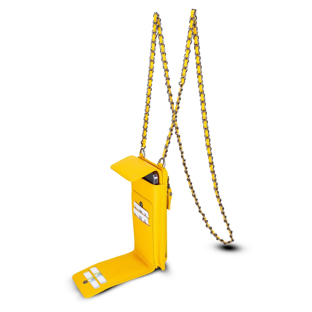 Avji̇n 6.9 İnch Uyumlu Deri̇ Kılıf Cüzdan Askılı Fl12 Sarı