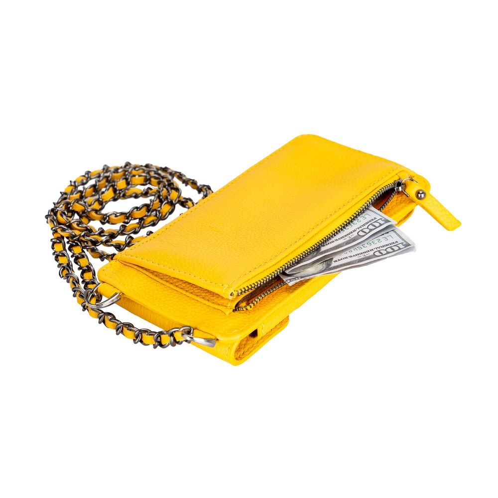 Avji̇n 6.9 İnch Uyumlu Deri̇ Kılıf Cüzdan Askılı Fl12 Sarı