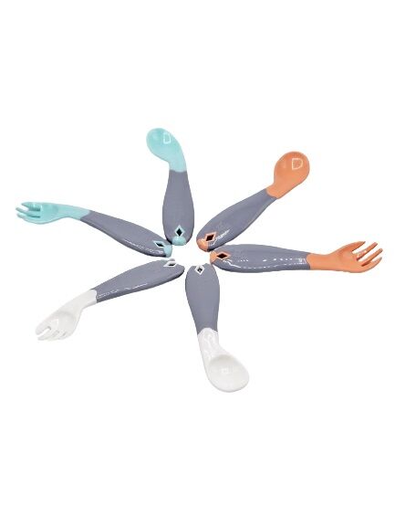 Babyjem Açılı Mama Kaşık Çatal Takımı 703 Gri̇