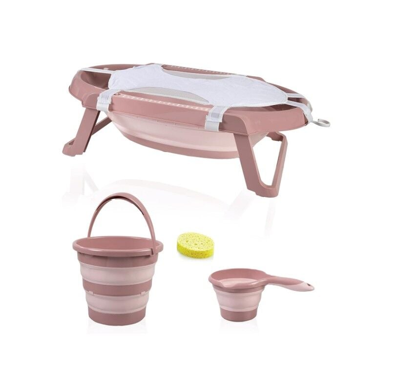 Babyjem Katlanır Banyo 5 Li̇ Küvet Seti̇ 596 Somon