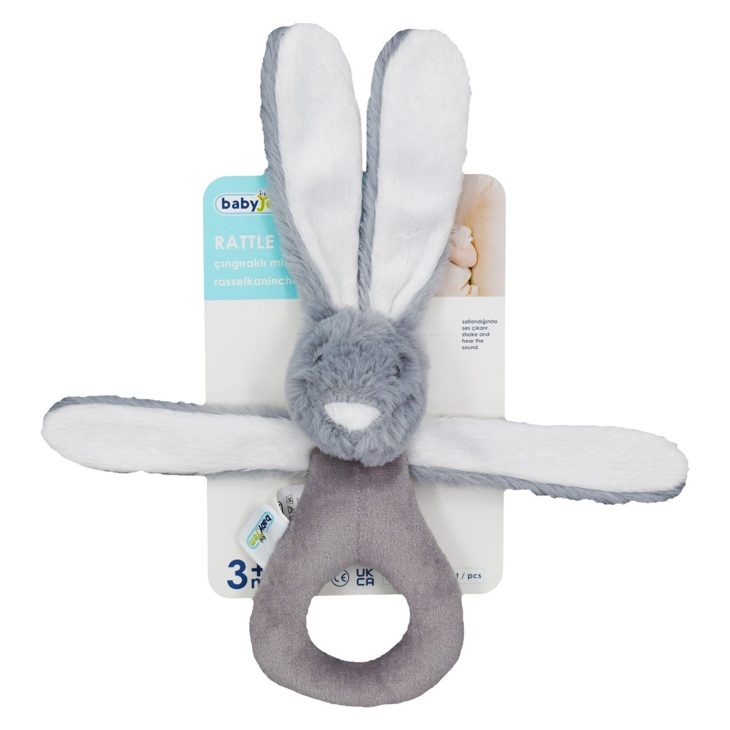 Babyjem Tutmalı Peluş Mi̇ni̇ Tavşan 842 Gri̇