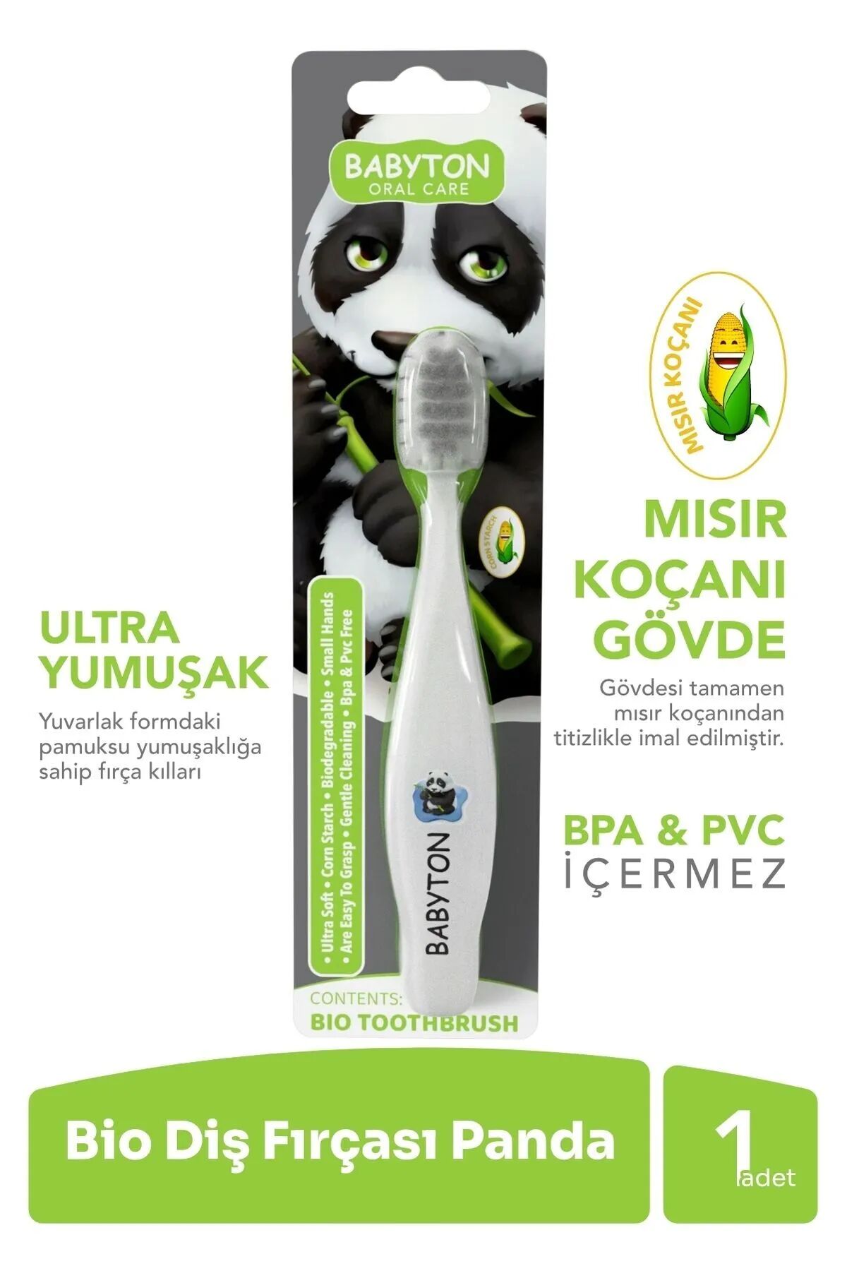Babyton Bi̇o Ultra Yumuşak Çocuk Di̇ş Fırçası Panda