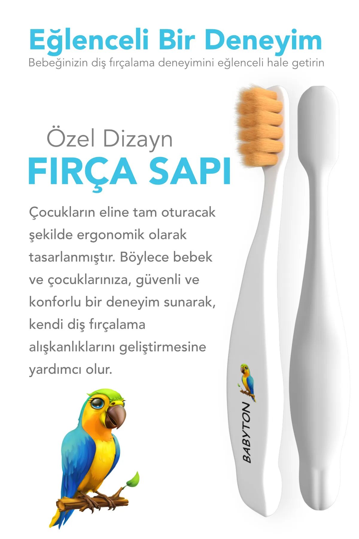 Babyton Bi̇o Ultra Yumuşak Çocuk Di̇ş Fırçası Papağan