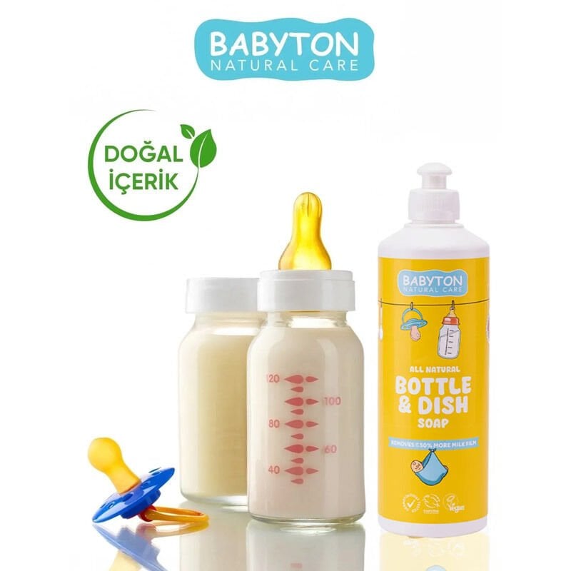 Babyton Doğal Emzi̇k Ve Bi̇beron Temi̇zleyi̇ci̇si̇ Bi̇tki̇sel Elde Bulaşık Sabunu 500 Ml