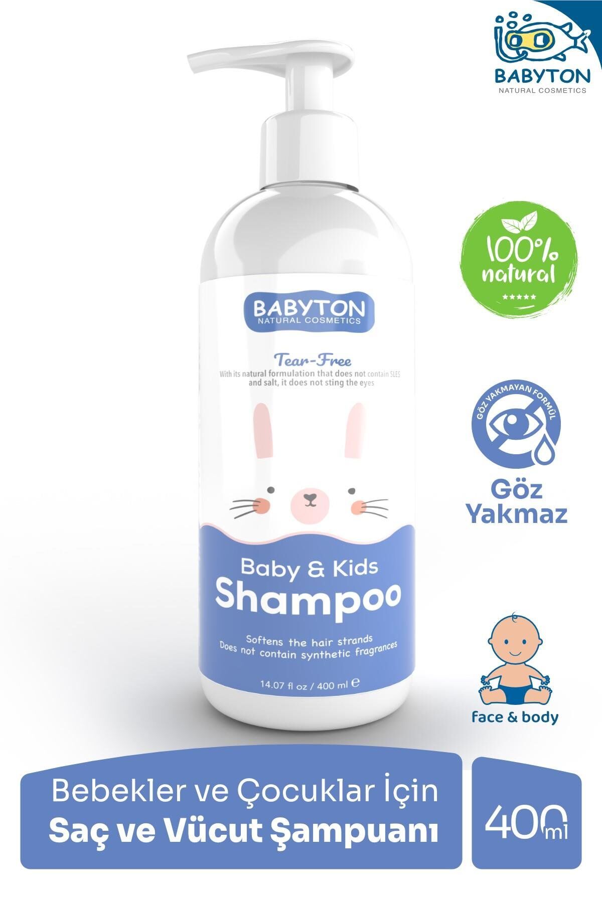 Babyton Göz Yakmayan Doğal Bebek Ve Çocuk Şampuanı 400Ml