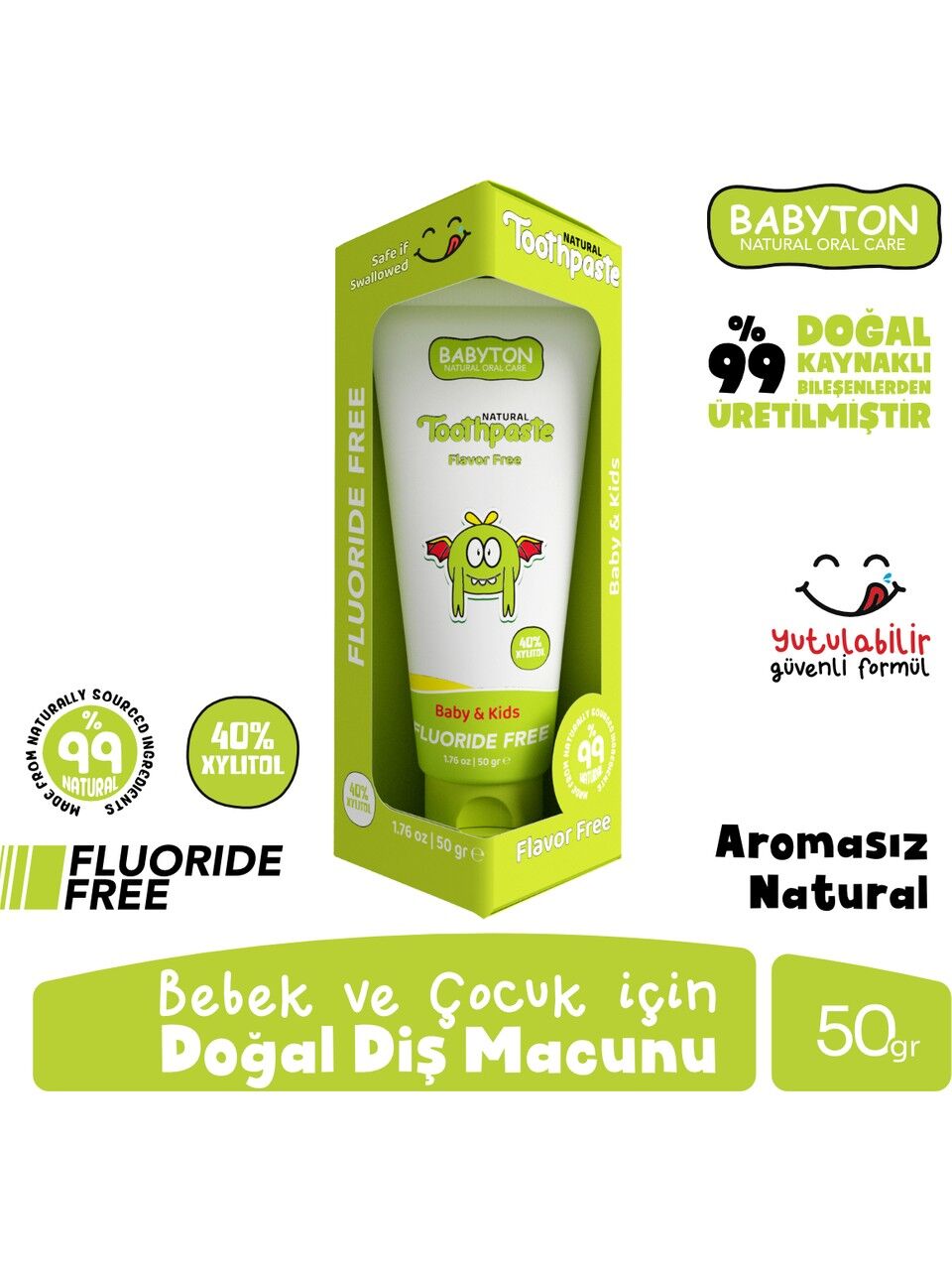 Babyton Organi̇k Di̇ş Macunu Natural 50Gr