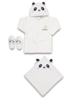 Bebi̇tof Baby Panda Bebe Bornoz Seti̇ 30037 Beyaz