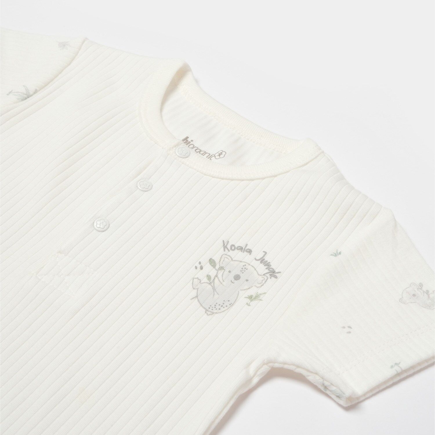 Bi̇baby Bi̇organi̇c Koala Jungle Kısa Kol Bebek Body 56972 Gri̇