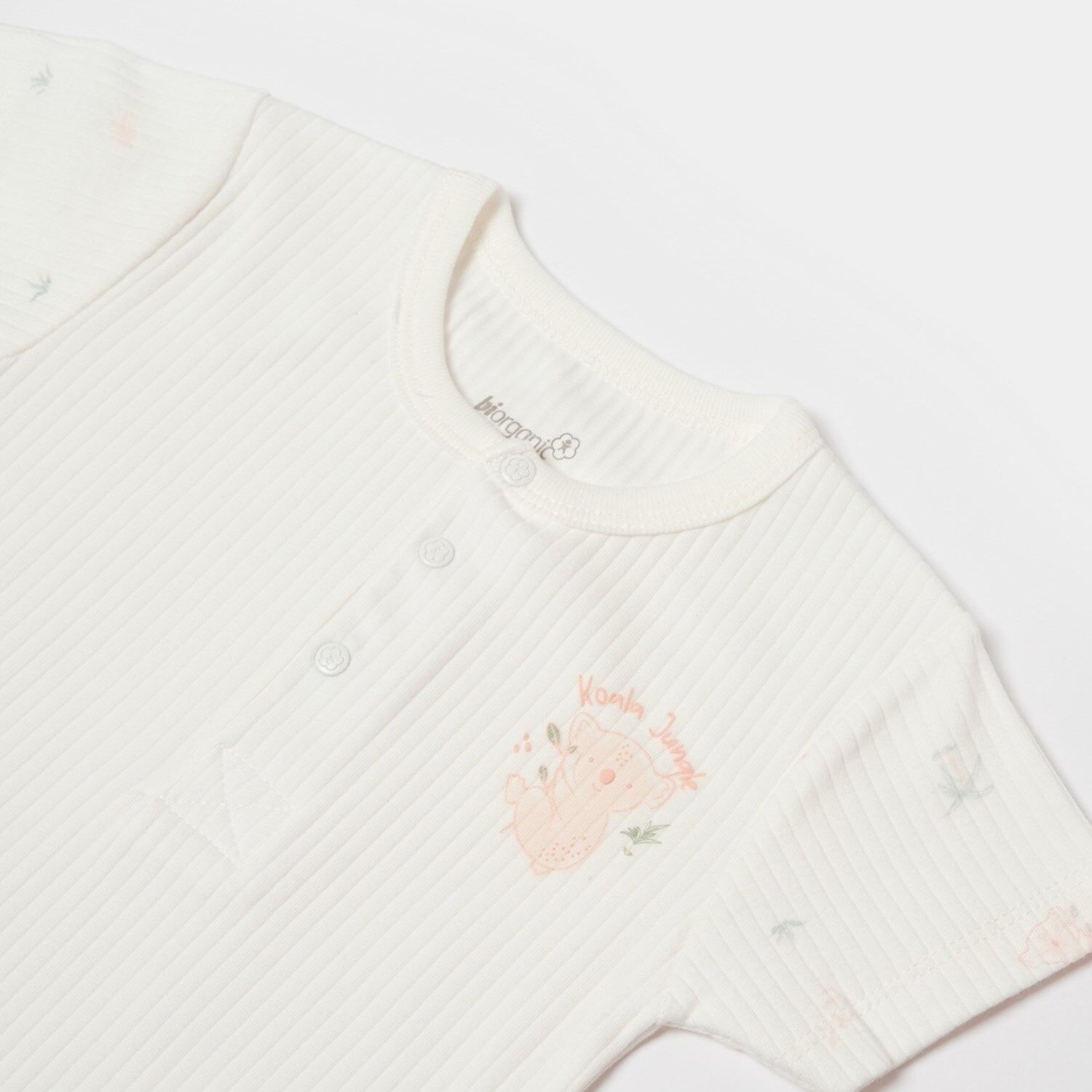 Bi̇baby Bi̇organi̇c Koala Jungle Kısa Kol Bebek Body 56972 Pembe