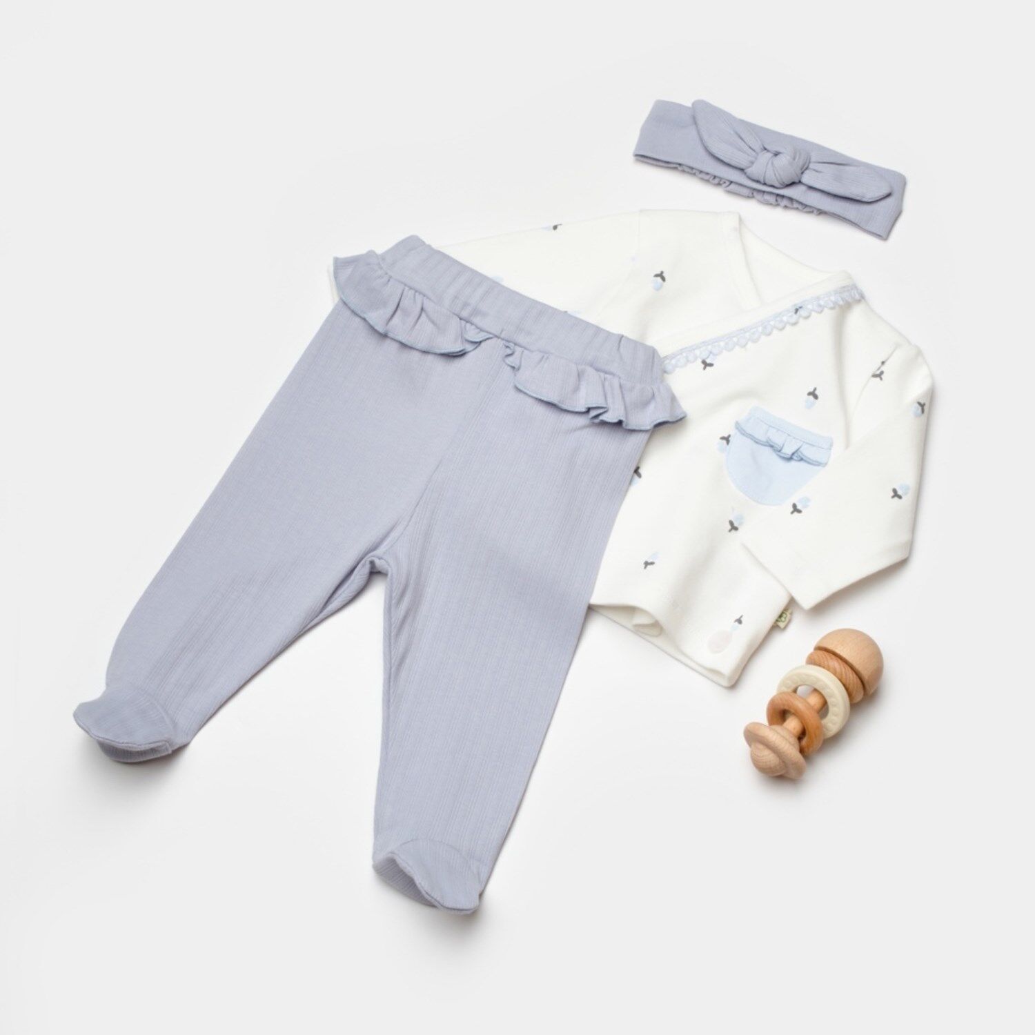 Bi̇baby Bi̇organi̇c Love Floral 3 Parça Zıbın Seti̇ 73346 Ekru Li̇la