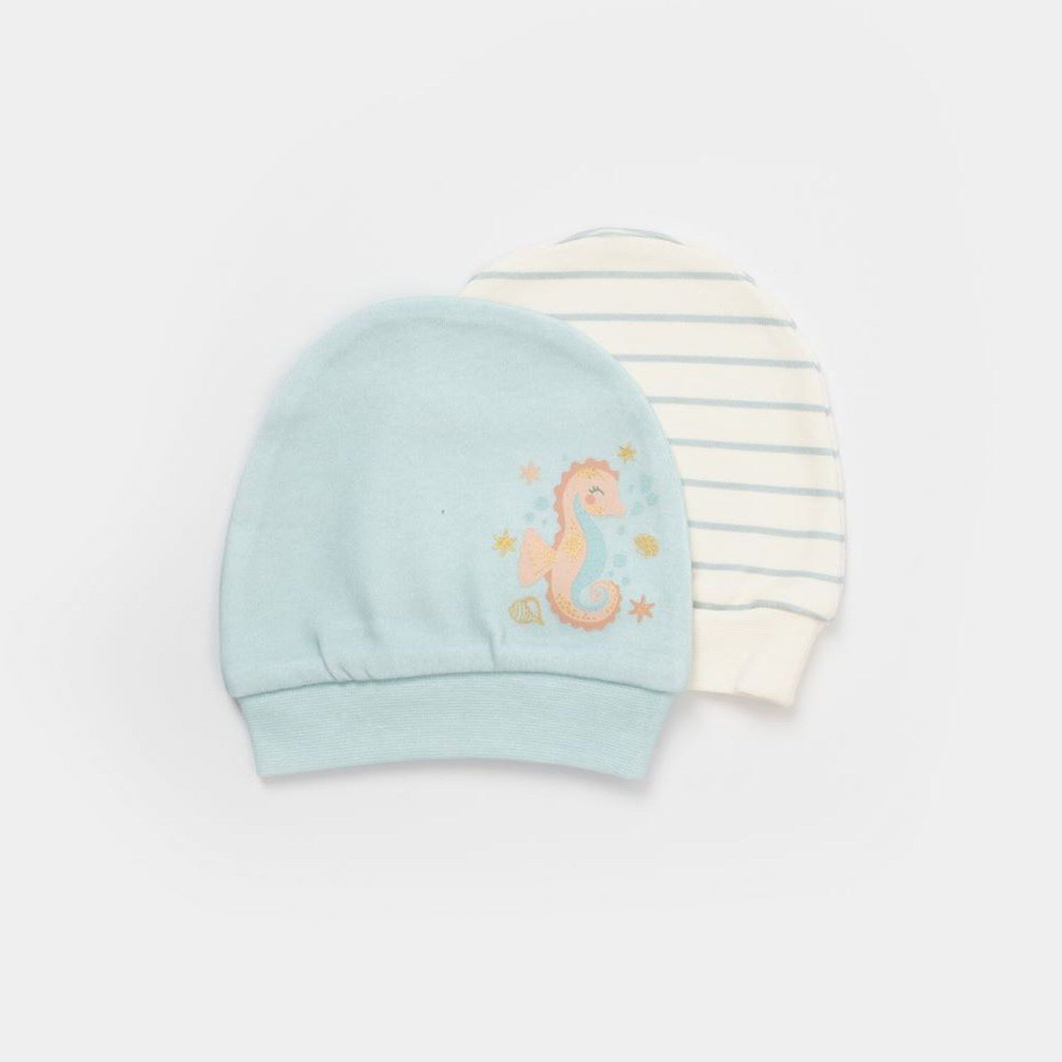 Bi̇baby Bi̇organi̇c Save The Seahorse 2 Li̇ Bebek Şapka 72231 Bej-Mi̇nt