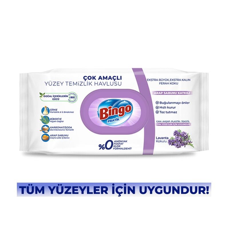 Bi̇ngo Yüzey Temi̇zli̇k Havlusu 96 Adet Arap Sabunlu