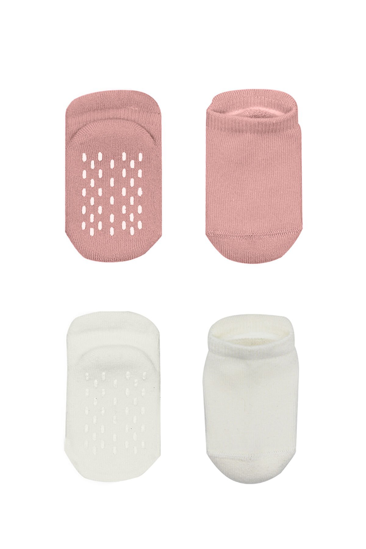 Bi̇style 2 Li̇ Altı Havlu Sneakers Kaymaz Çorap 20501 Ekru Pudra