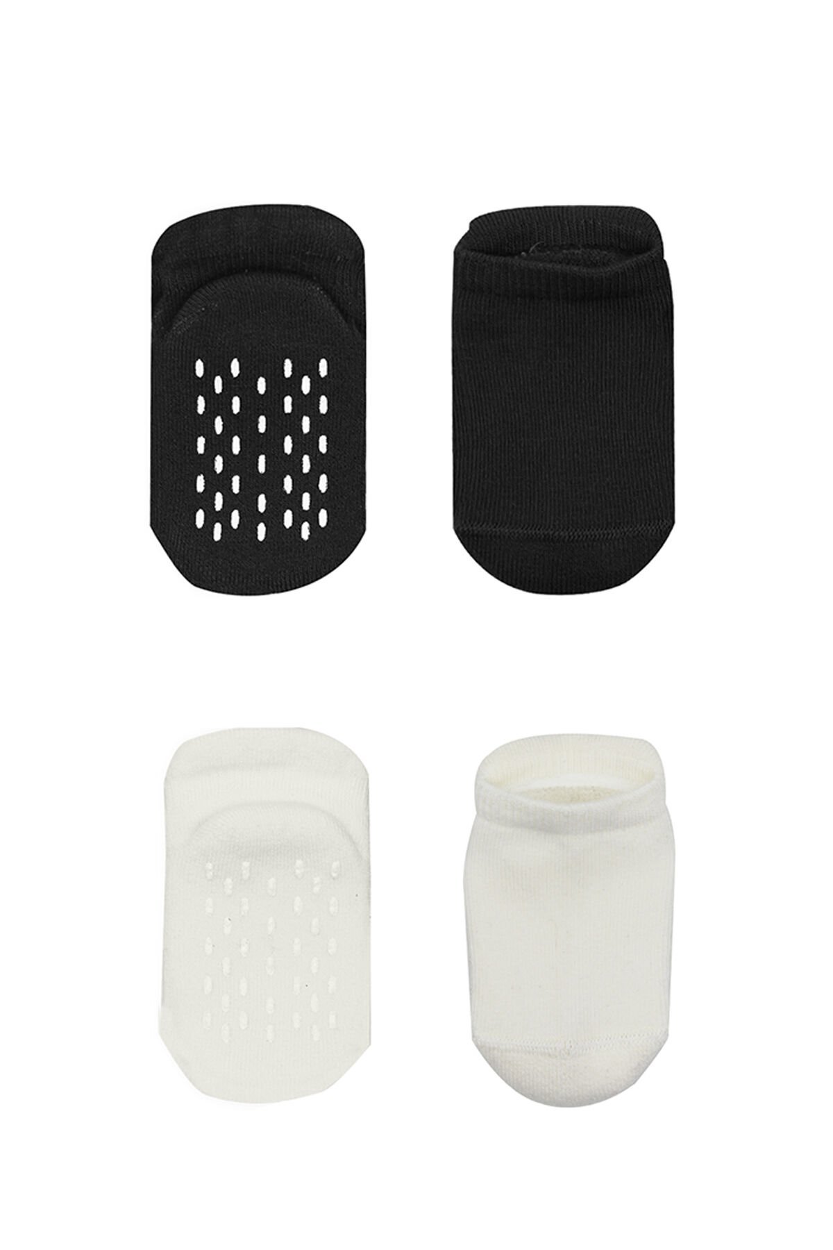 Bi̇style 2 Li̇ Altı Havlu Sneakers Kaymaz Çorap 20501 Si̇yah Ekru