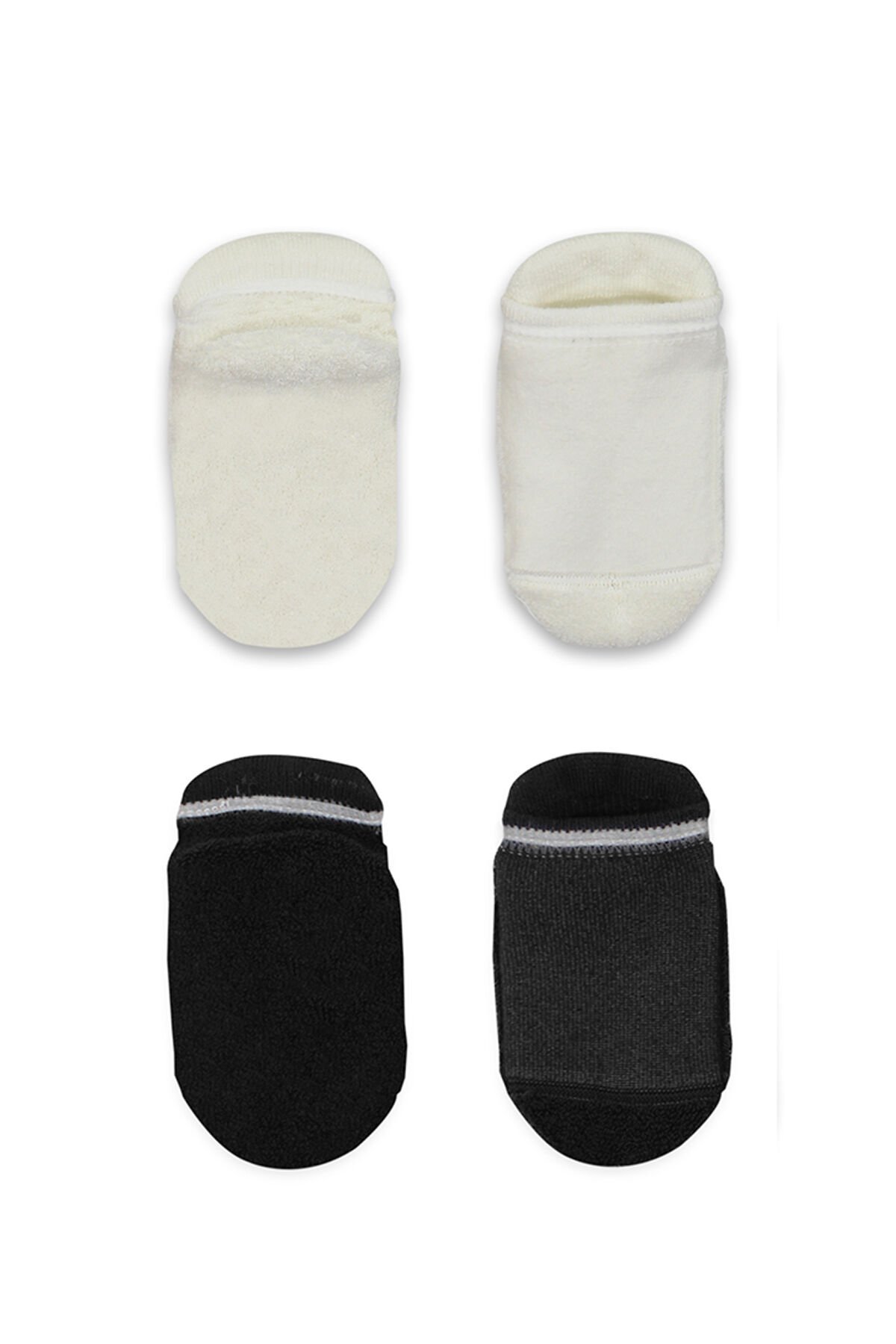 Bi̇style 2 Li̇ Altı Havlu Sneakers Kaymaz Çorap 20501 Si̇yah Ekru