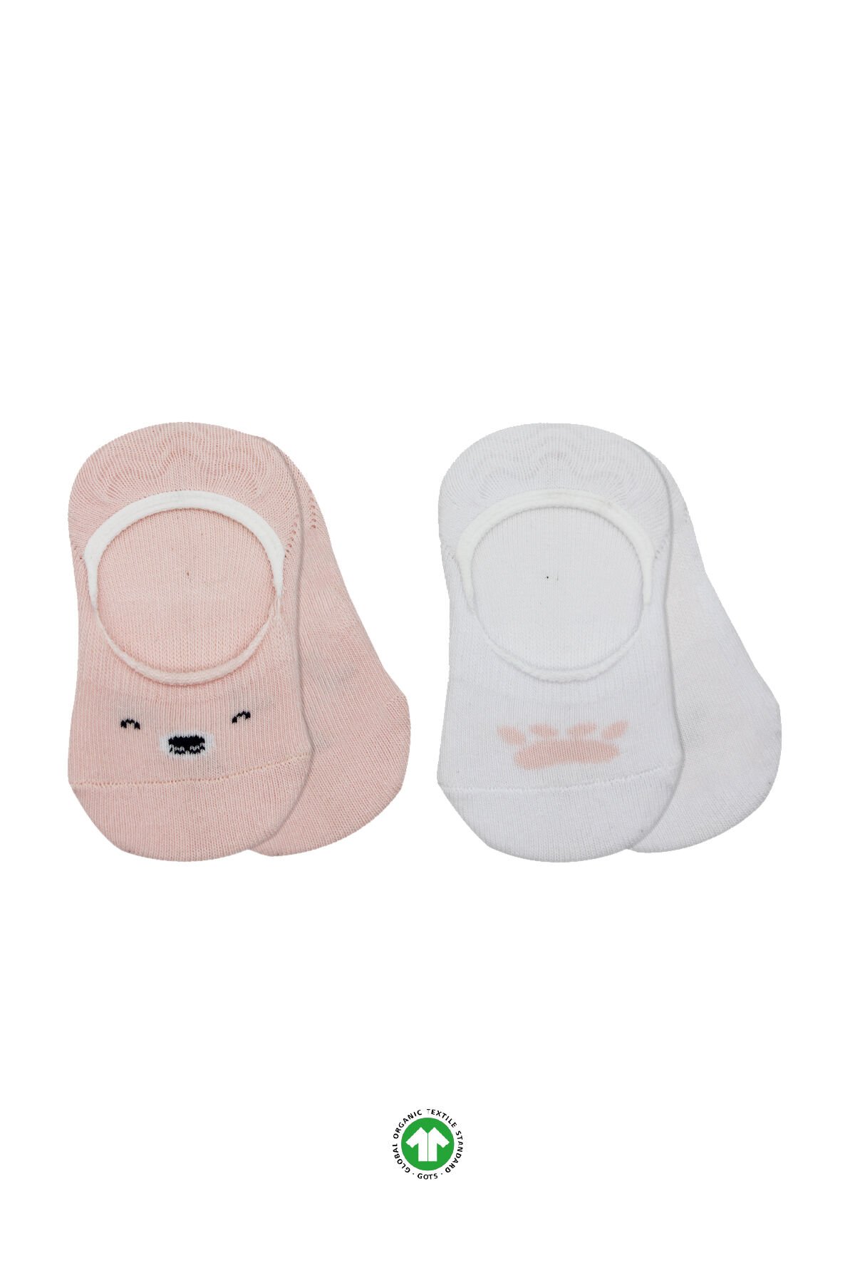 Bi̇style 2 Li̇ Babet Cute Face Penye Çorap 30103 Pembe-Beyaz