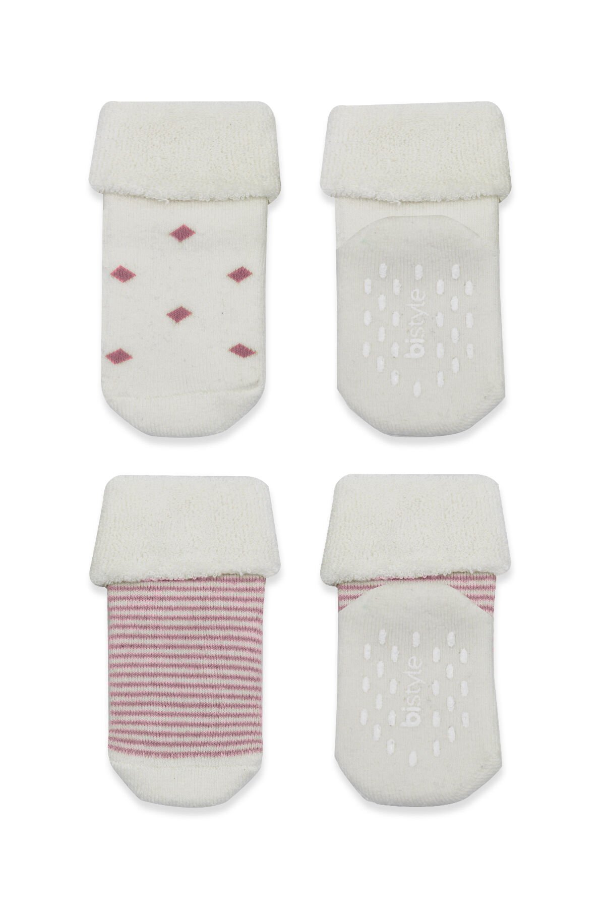 Bi̇style 2 Li̇ Havlu Soket Kaymaz Çorap 10504 Ekru Pudra