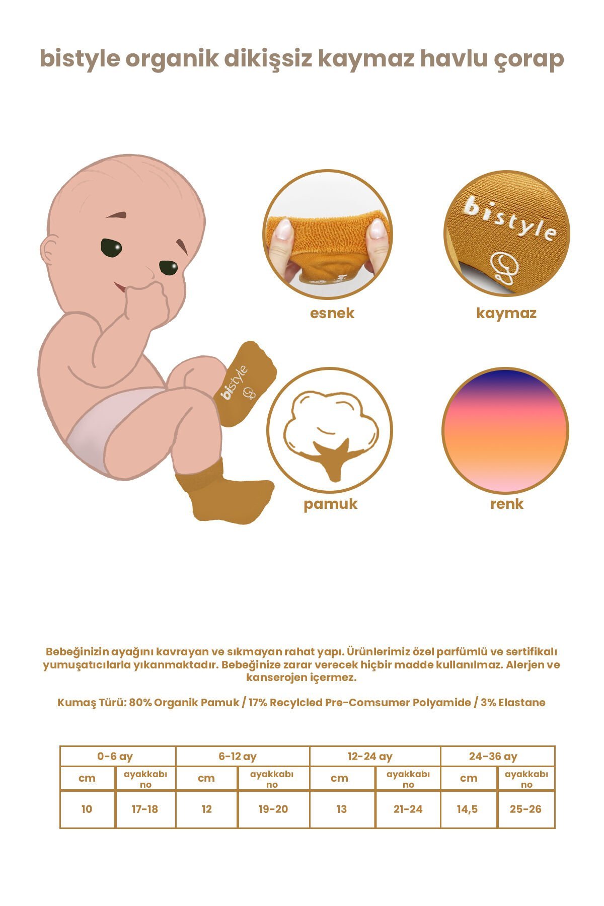 Bi̇style 2 Li̇ Havlu Soket Kaymaz Çorap 10504 Gri̇ Ekru