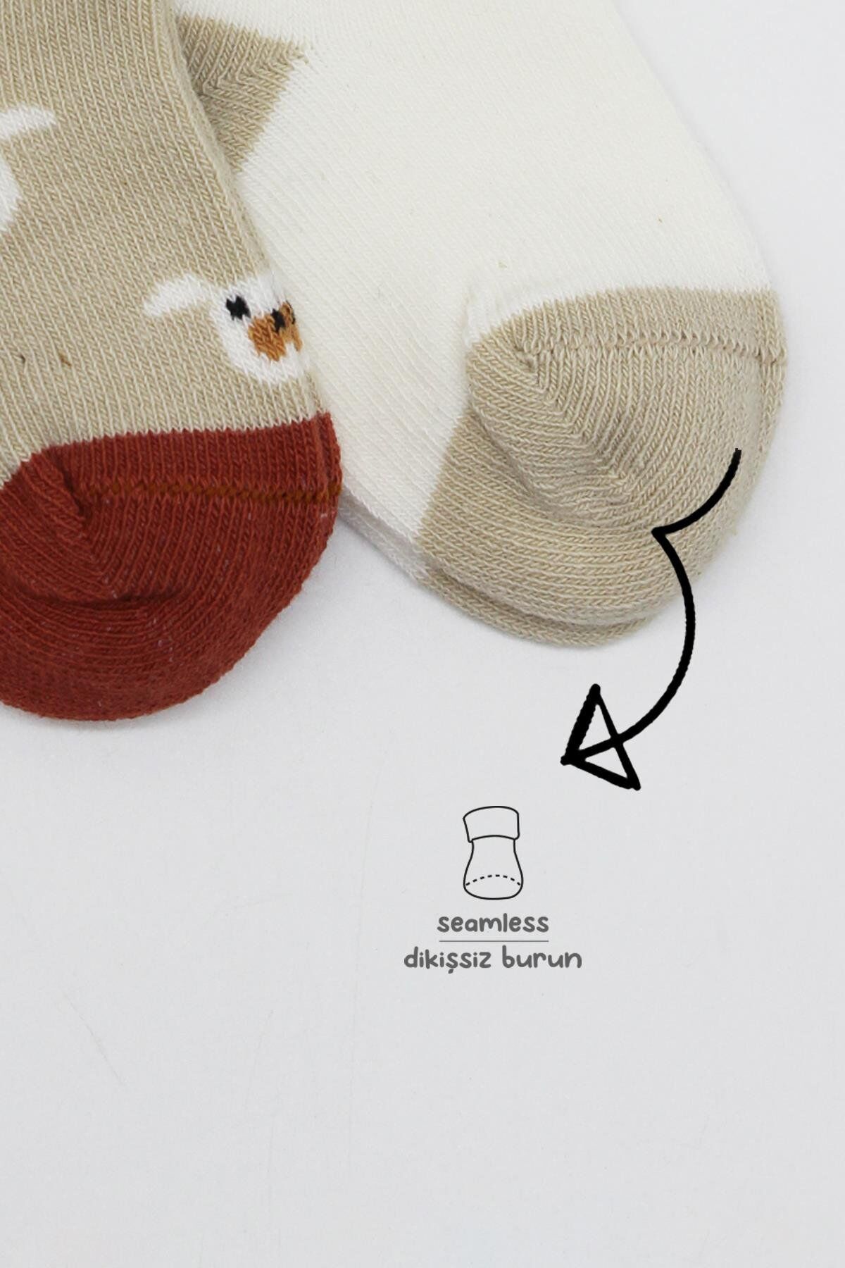 Bi̇style 2 Li̇ Love Dog Penye Soket Çorap 10118 Bej
