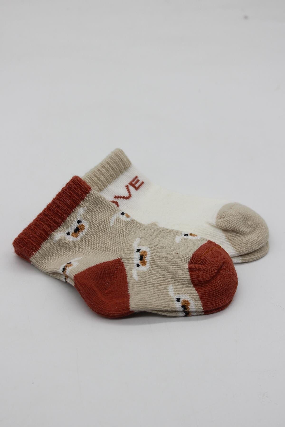 Bi̇style 2 Li̇ Love Dog Penye Soket Çorap 10118 Bej