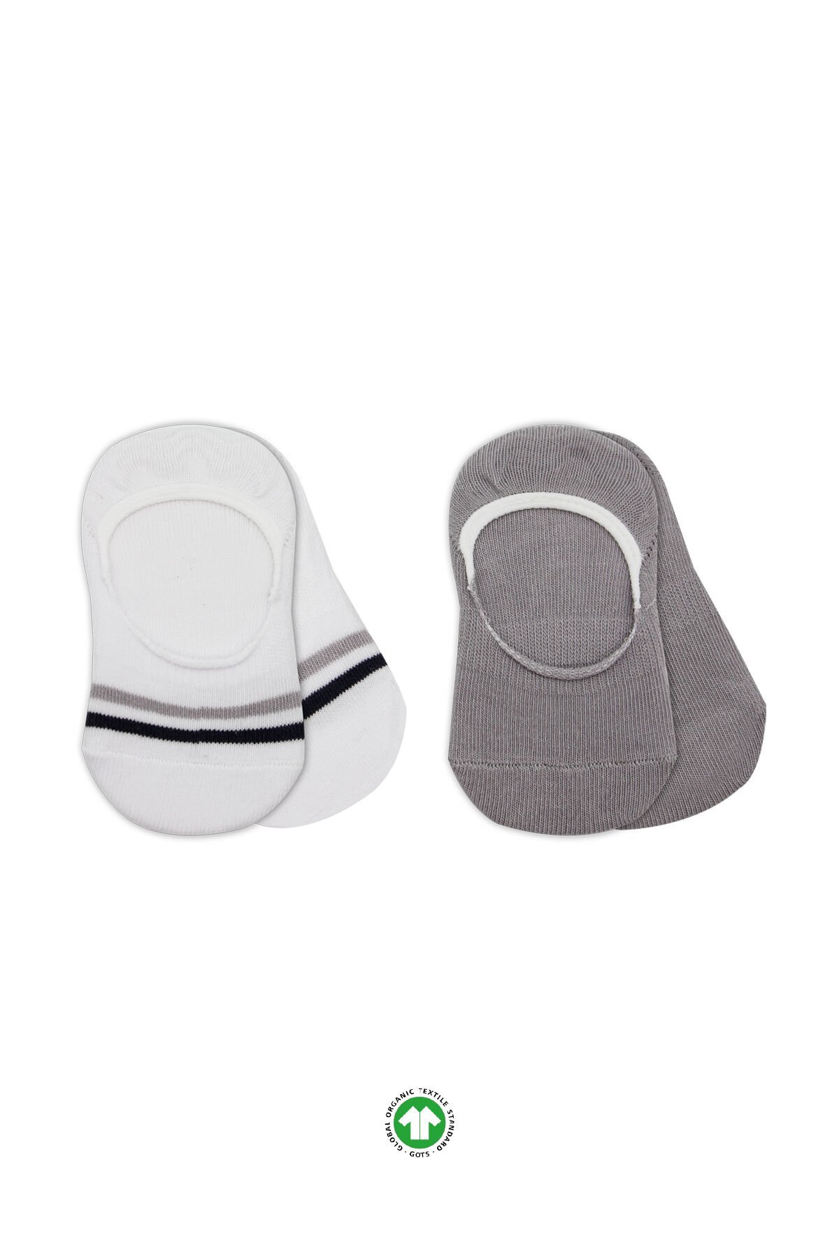 Bi̇style 2 Li̇ Penye Babet Si̇li̇kon &Ccedil;emberli̇ &Ccedil;orap 30102 Gri̇ Beyaz