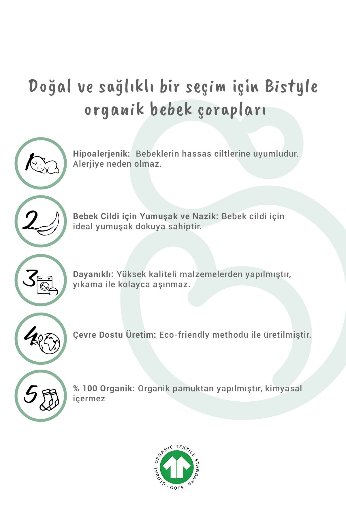 Bi̇style 2 Li̇ Penye Babet Si̇li̇kon &Ccedil;emberli̇ &Ccedil;orap 30102 Gri̇ Beyaz