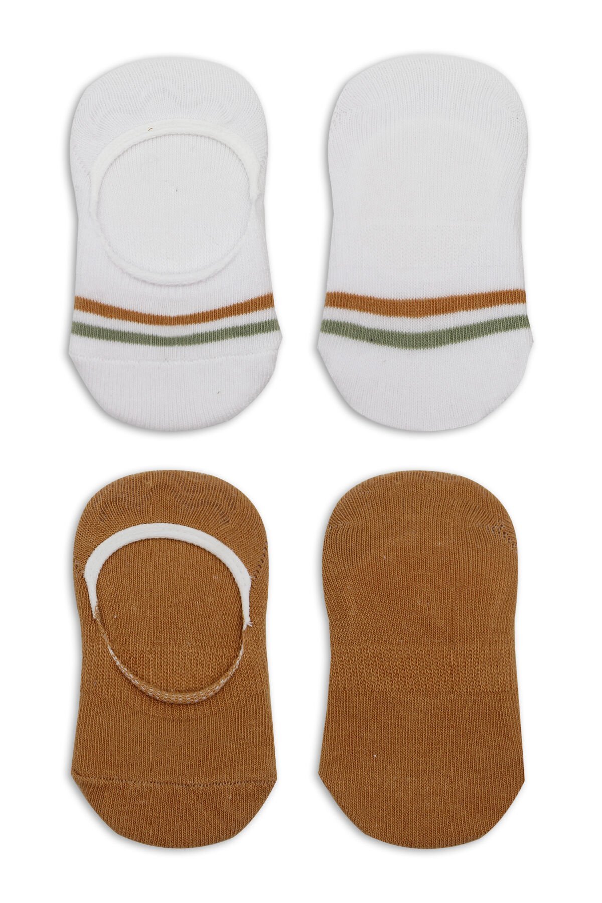 Bi̇style 2 Li̇ Penye Babet Si̇li̇kon Çemberli̇ Çorap 30102 Hardal Beyaz