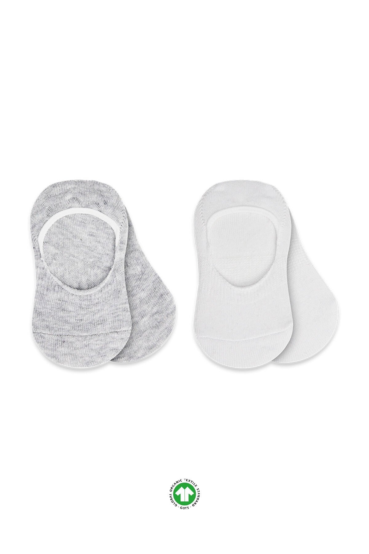 Bi̇style 2 Li̇ Penye Babet Si̇li̇konlu Basi̇c Çorap 30104 Gri̇ Beyaz