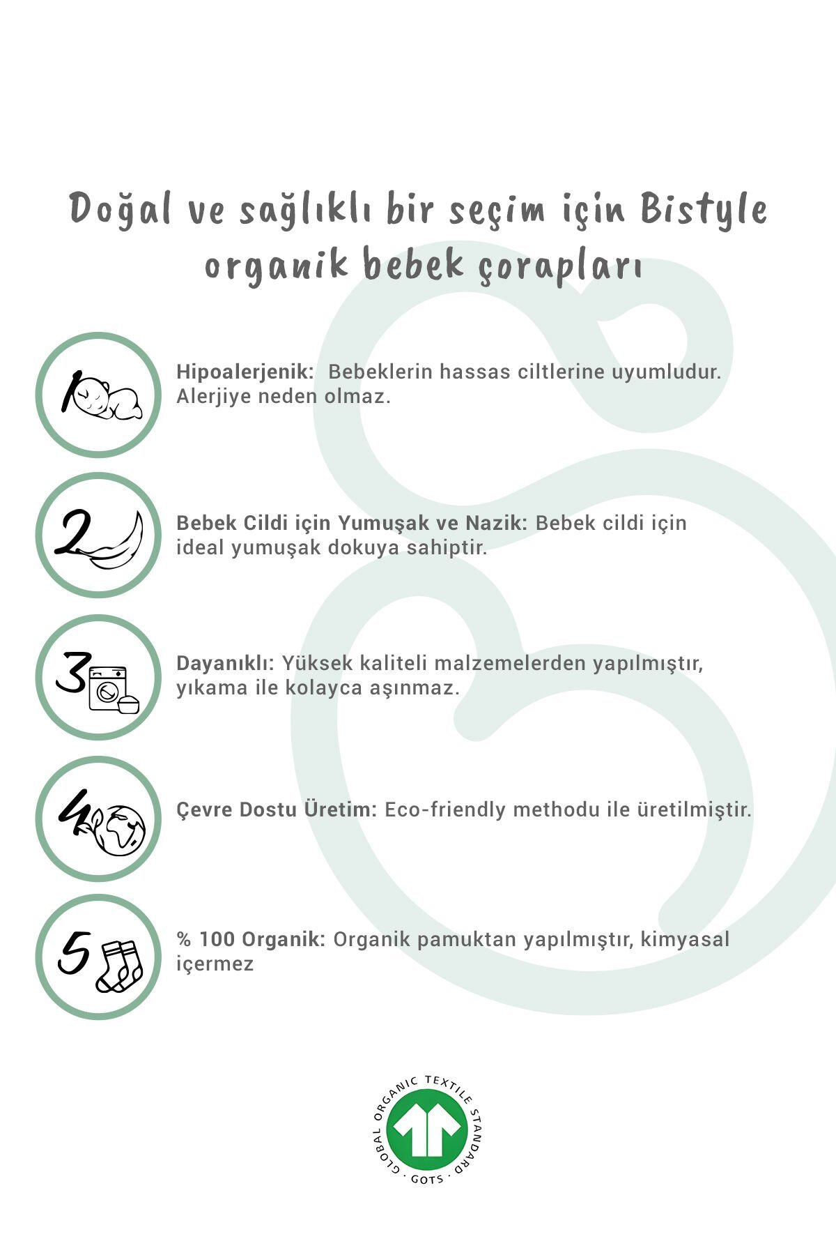 Bi̇style 2 Li̇ Penye Babet Si̇li̇konlu Basi̇c Çorap 30104 Gri̇ Beyaz