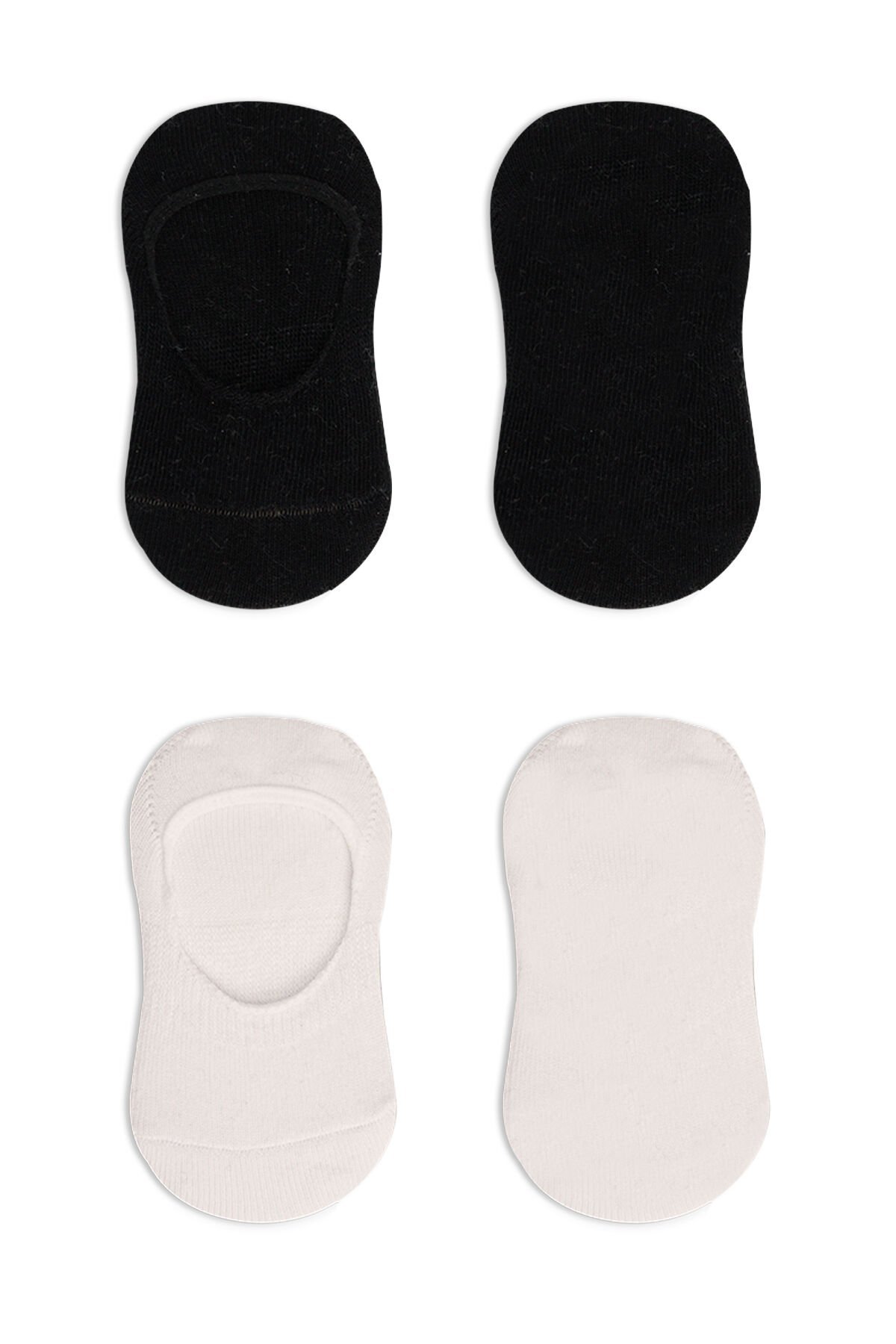 Bi̇style 2 Li̇ Penye Babet Si̇li̇konlu Basi̇c Çorap 30104 Si̇yah Ekru