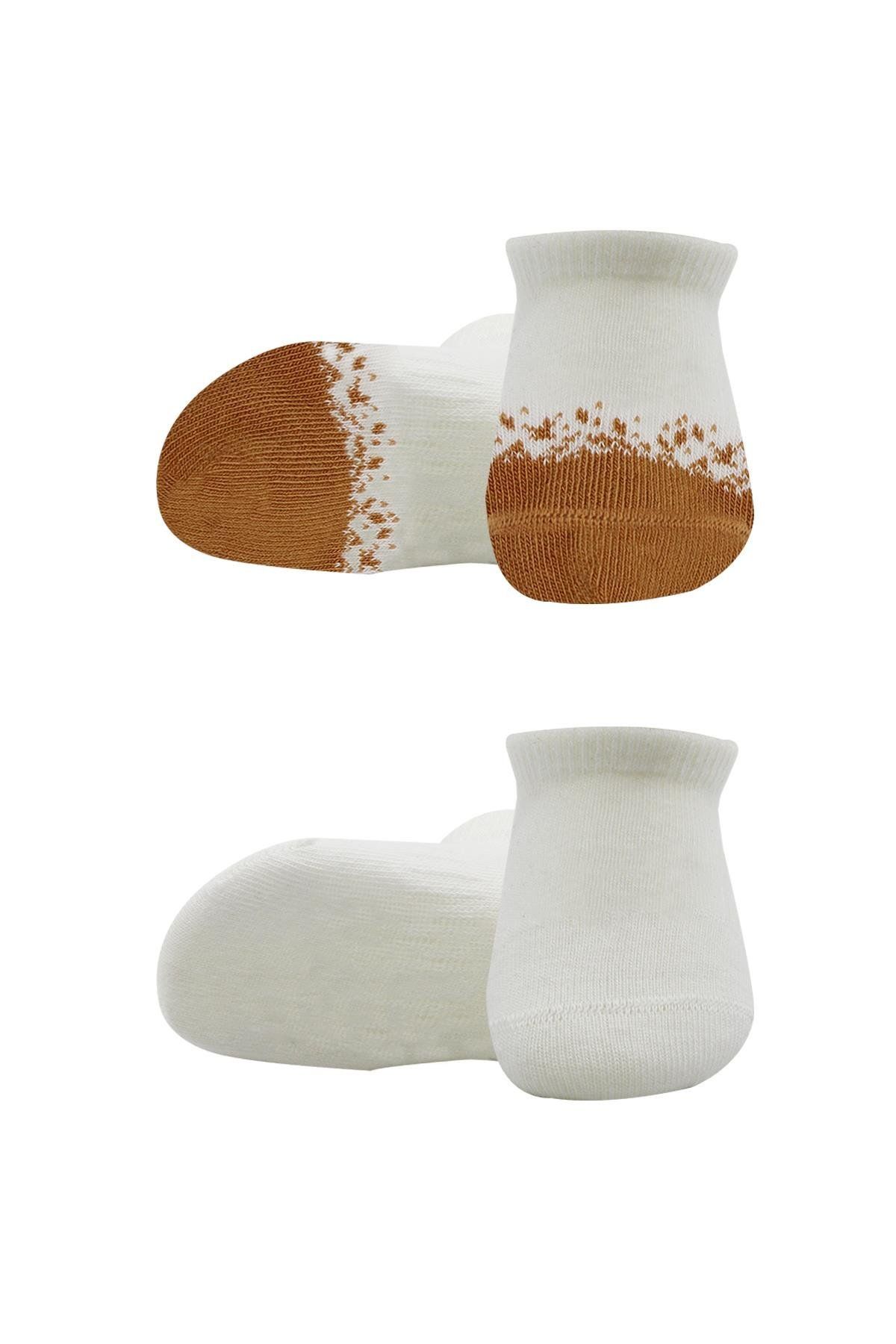 Bi̇style 2 Li̇ Penye Sneakers Çorap Bs20105 Ekru Hardal