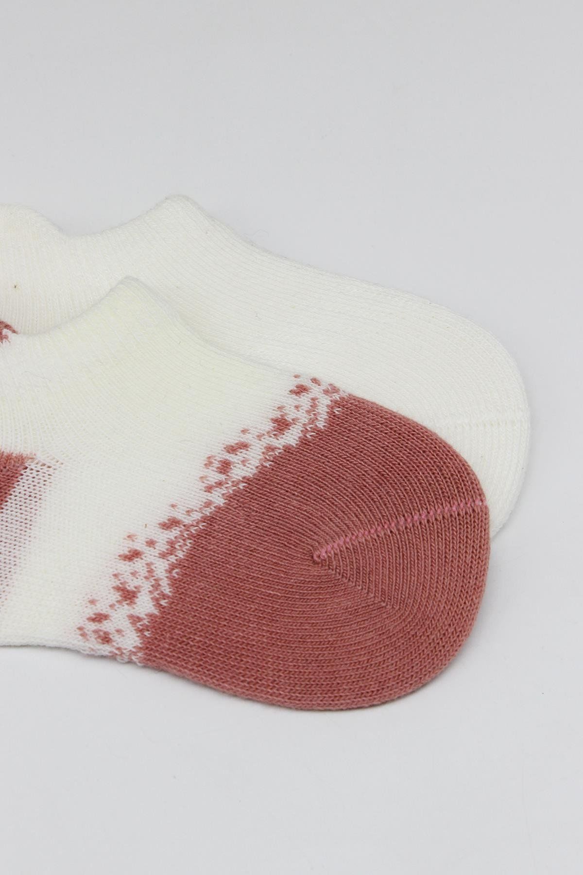 Bi̇style 2 Li̇ Penye Sneakers Çorap Bs20105 Ekru Pudra