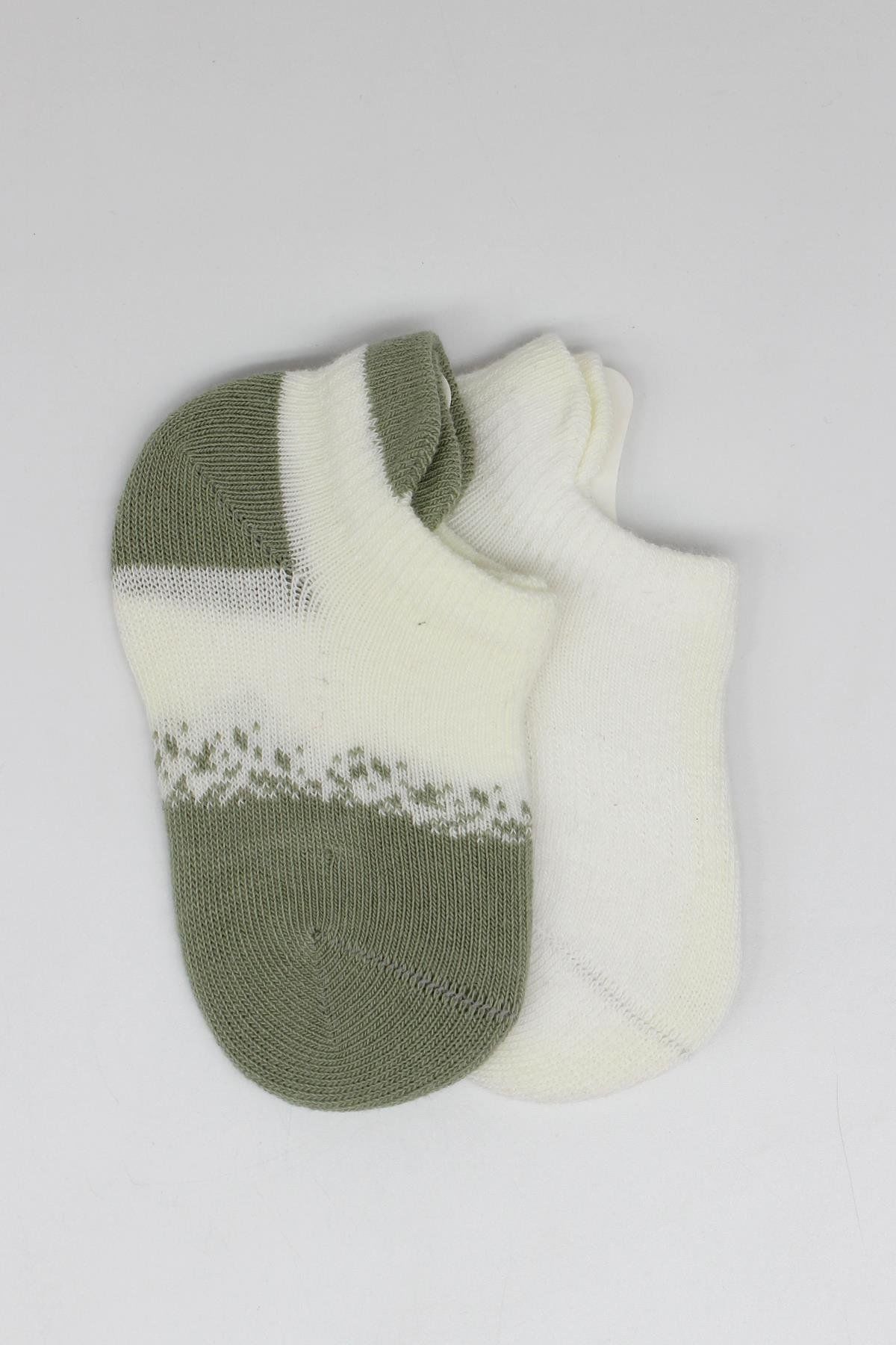 Bi̇style 2 Li̇ Penye Sneakers Çorap Bs20105 Ni̇l Ekru